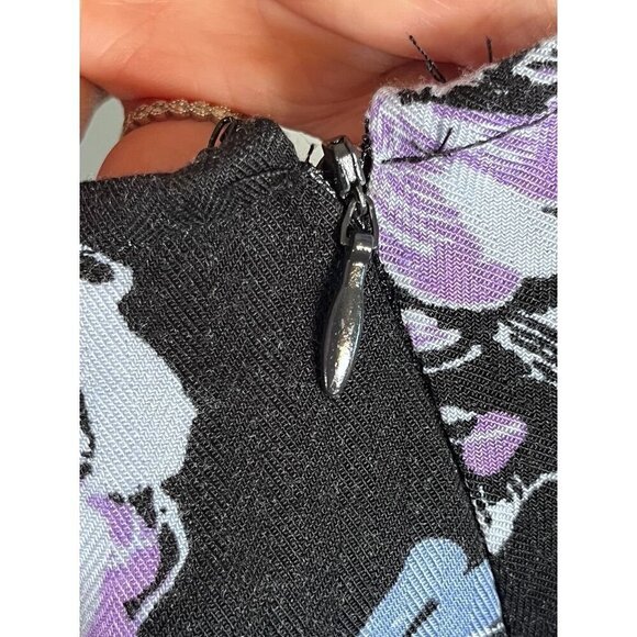 Croft Barrow Coastal Skirt 16 Black Floral Euro Summer Old Money Preppy Classic - Picture 8 of 9